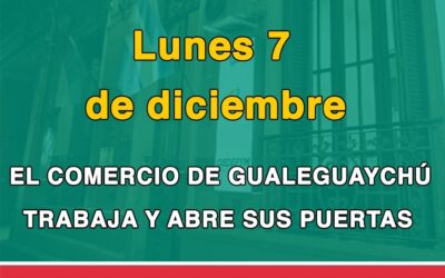 El lunes 7 de diciembre 2020 el Comercio abre sus puertas